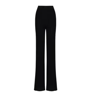 100% Wool Yin Black Knitwear Trousers