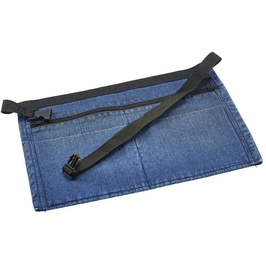 Apron with Zipped Money Pocket Washed Light Denim 44 x 30cm