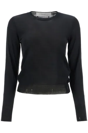 black merino wool sweater with golden applications for women GWP00952 P000665 BLACK