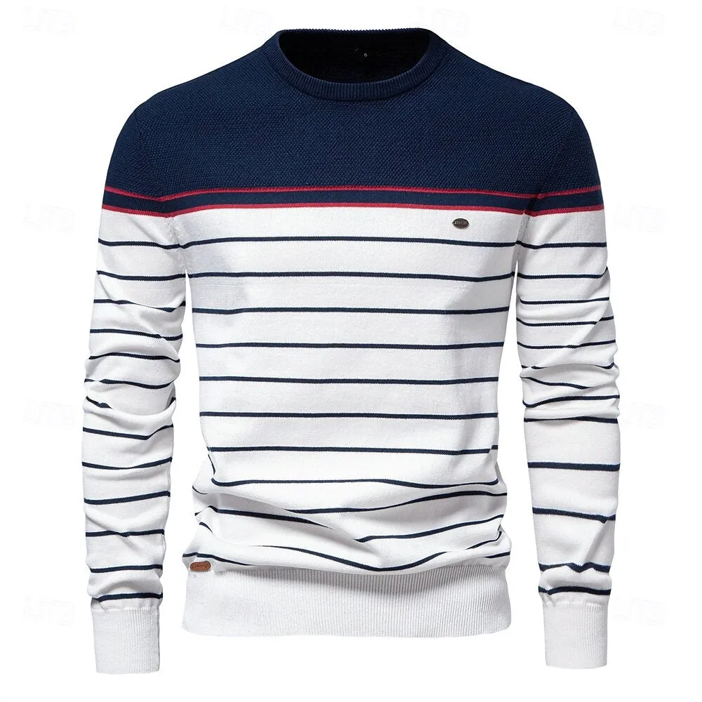 Block Striped Knitwear Pullover Sweater