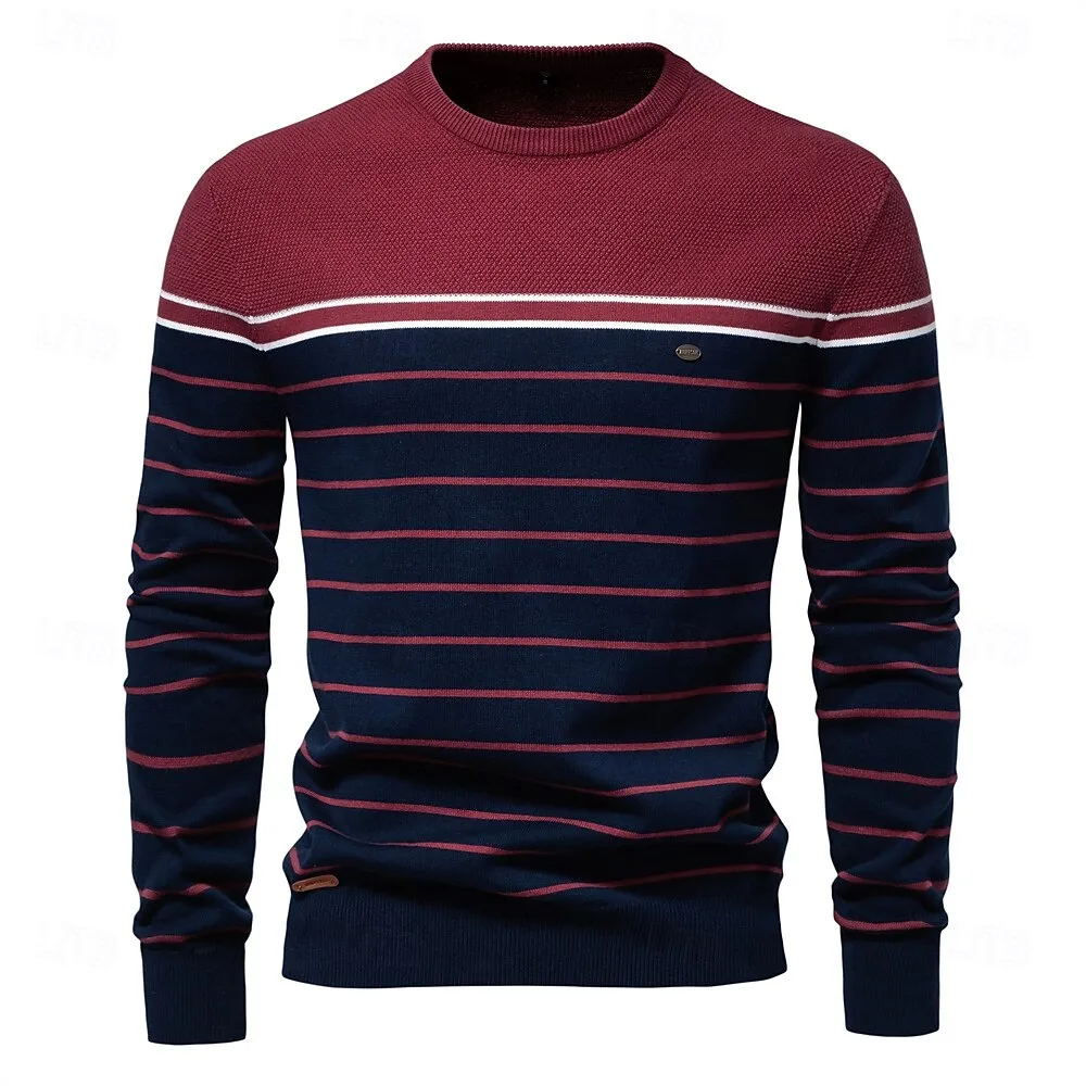 Block Striped Knitwear Pullover Sweater