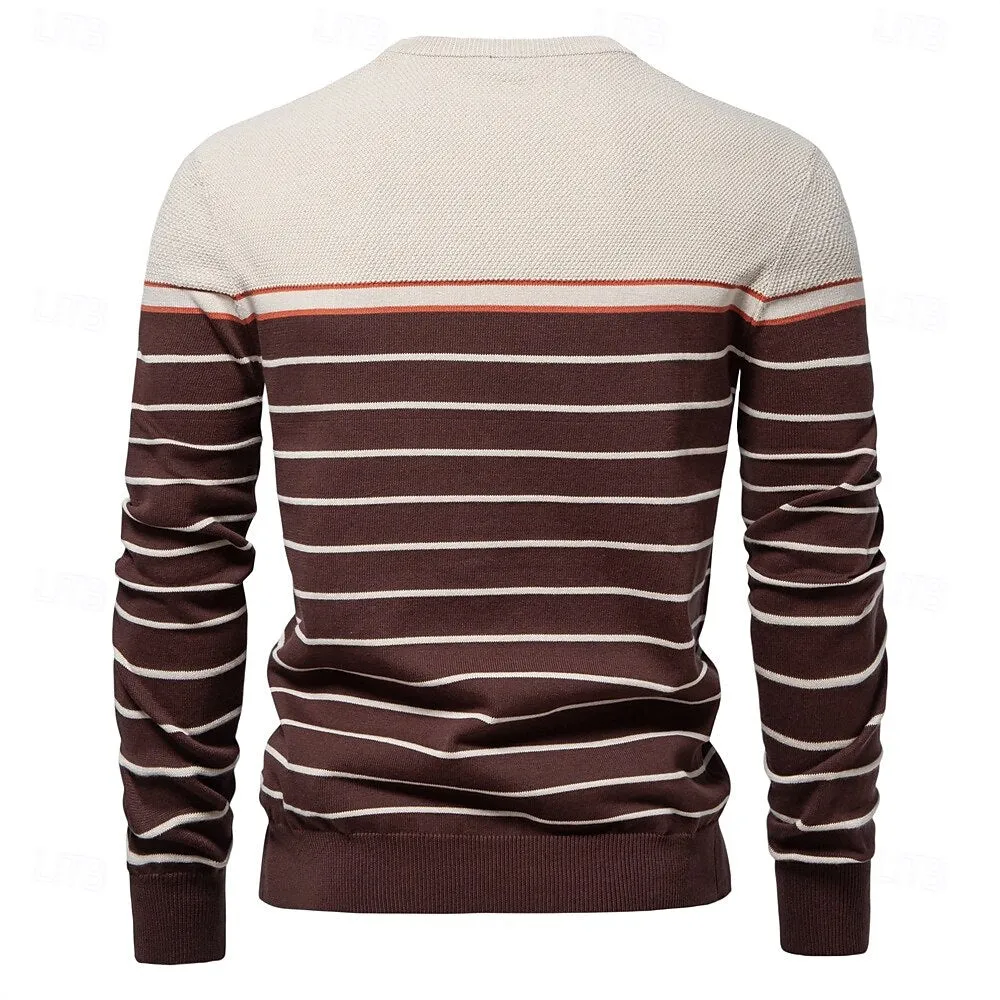 Block Striped Knitwear Pullover Sweater