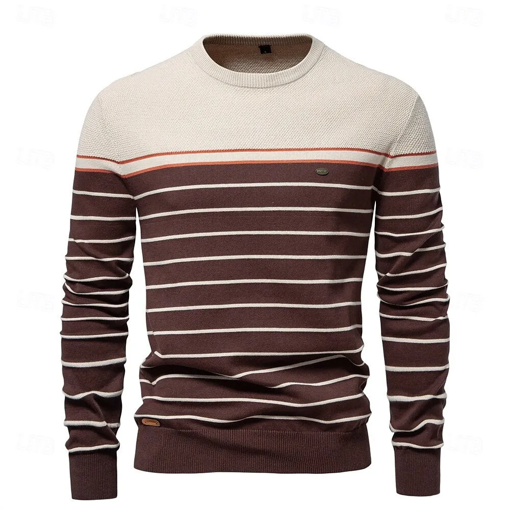 Block Striped Knitwear Pullover Sweater