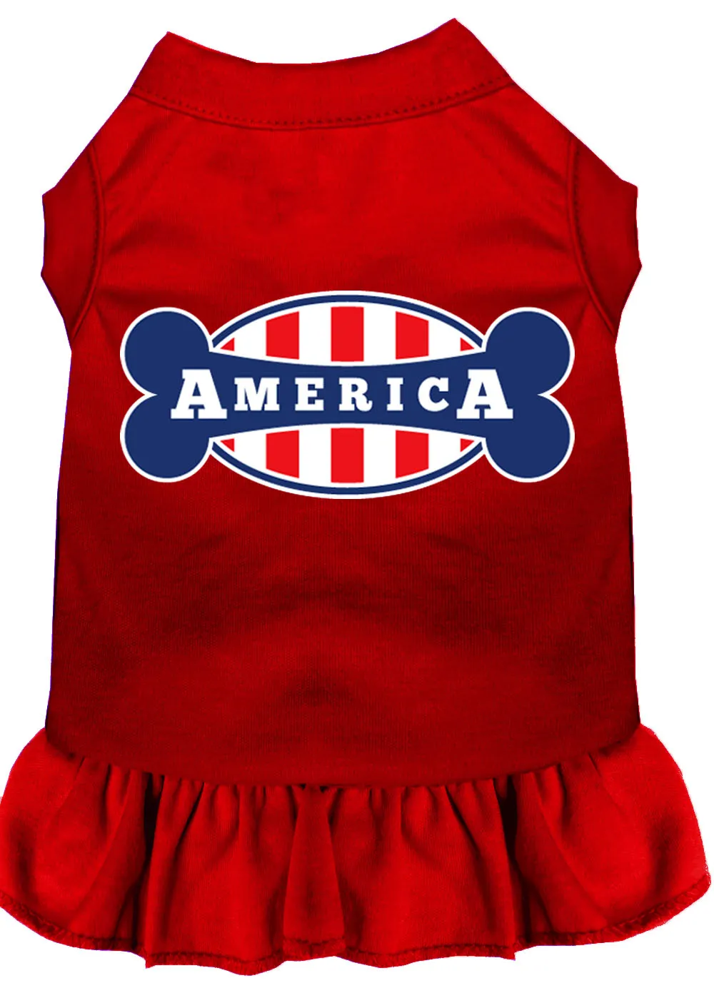 Bonely In America Screen Print Dress Red Sm