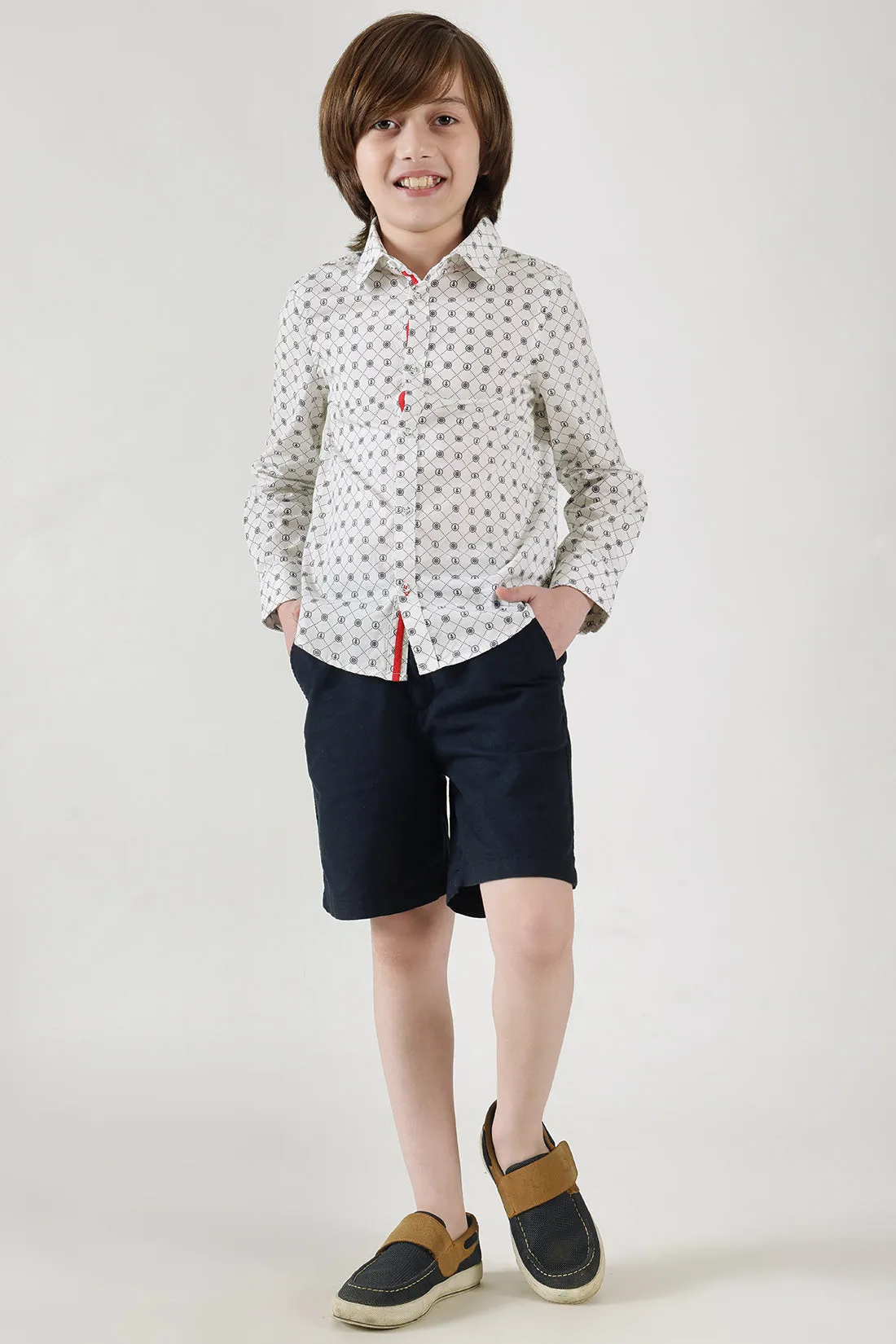 Boys Blue Regular Fit Solid Shorts by One Friday