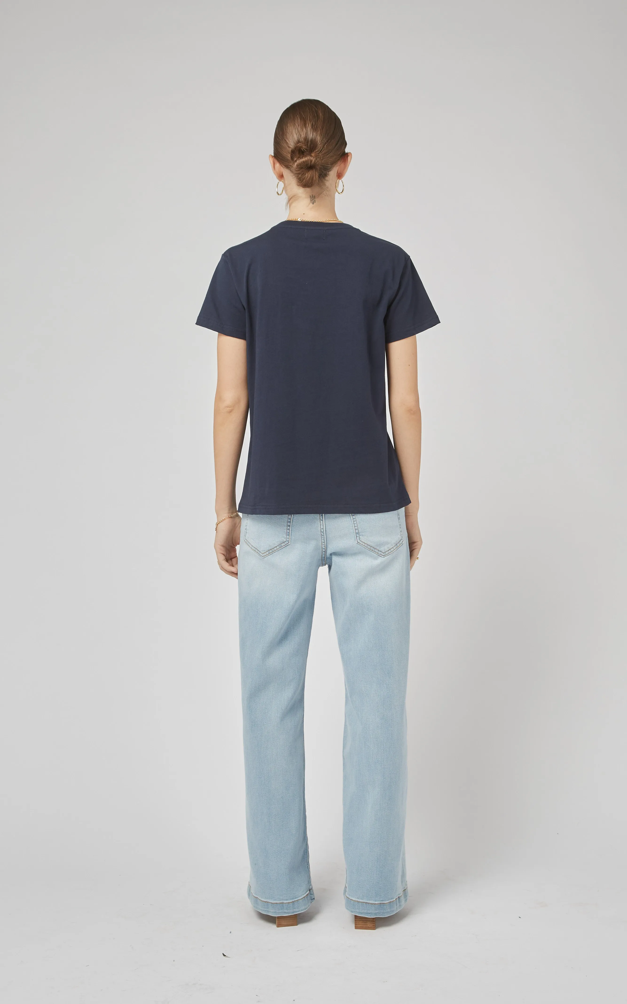 Clare Navy Printed Tee