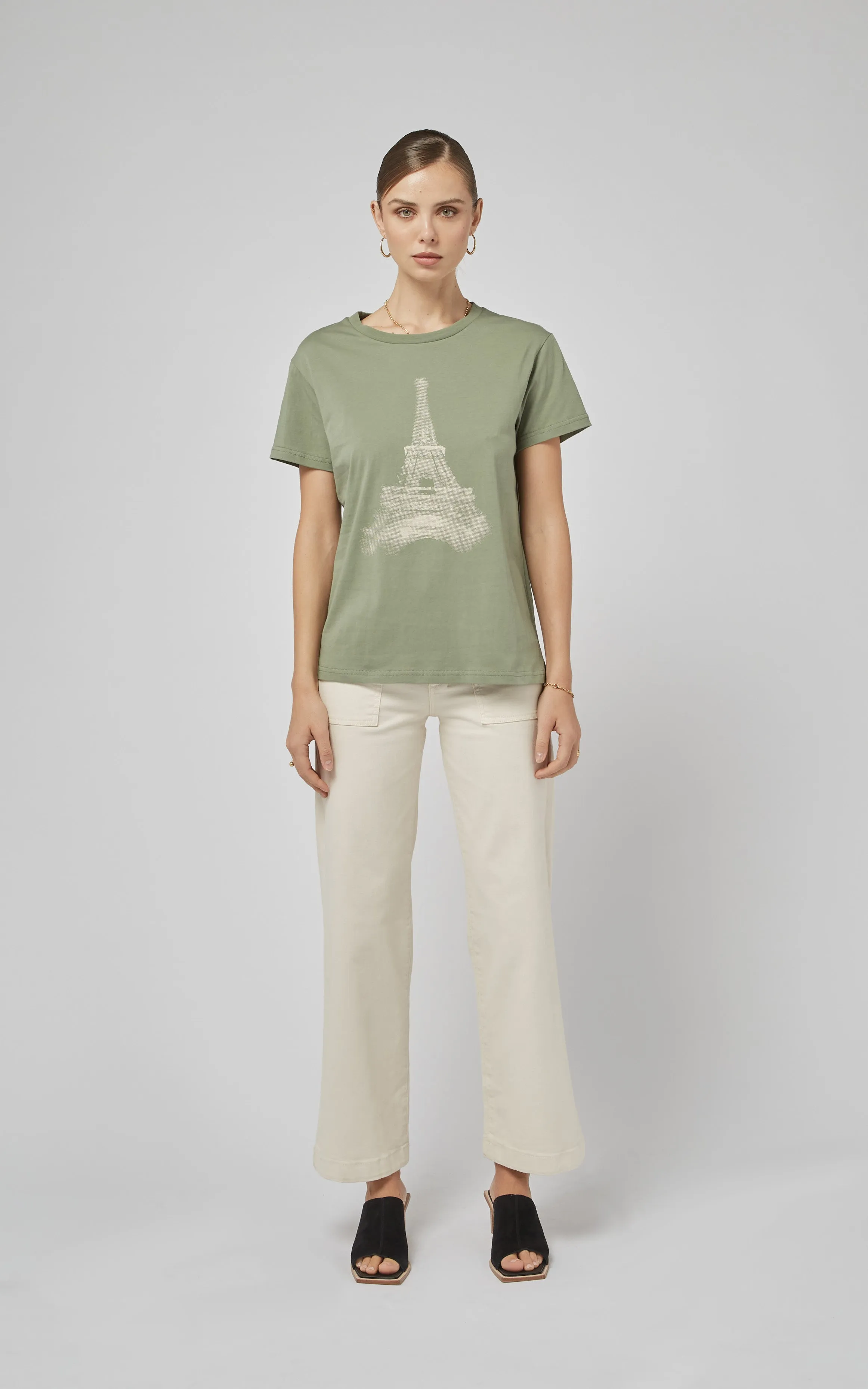 Clare Oil Green Printed Tee