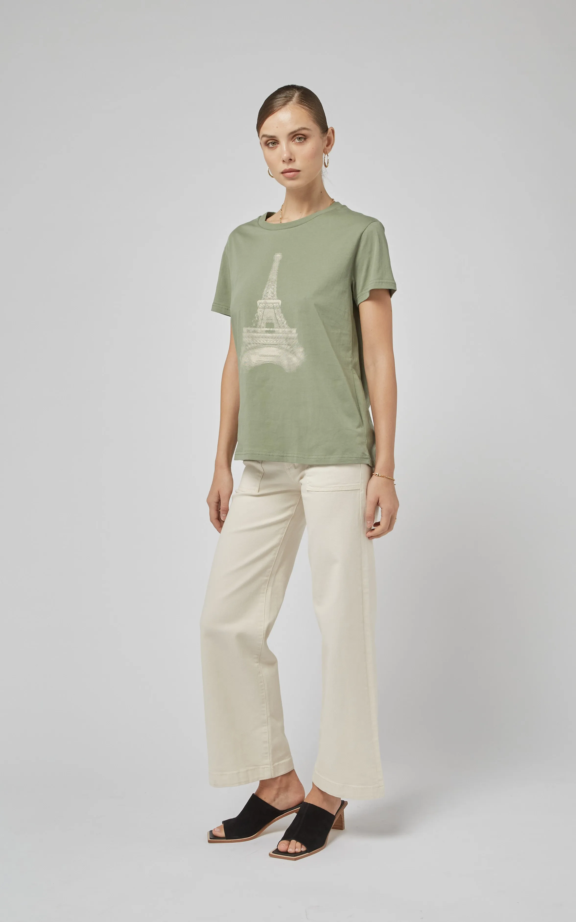Clare Oil Green Printed Tee