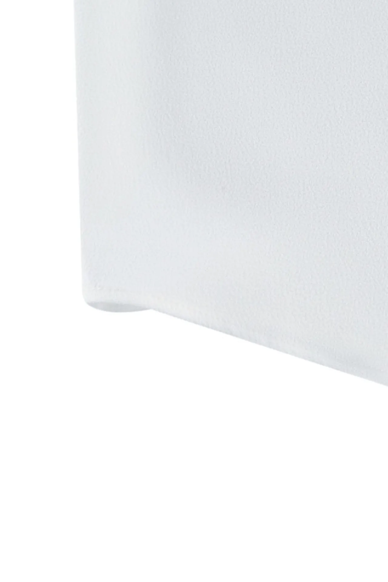 Crepe Ruffled Stand Collar Blouse With Double Tie Detail