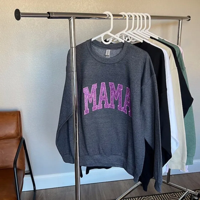 Custom MOM Sweatshirt With Embroidered Names