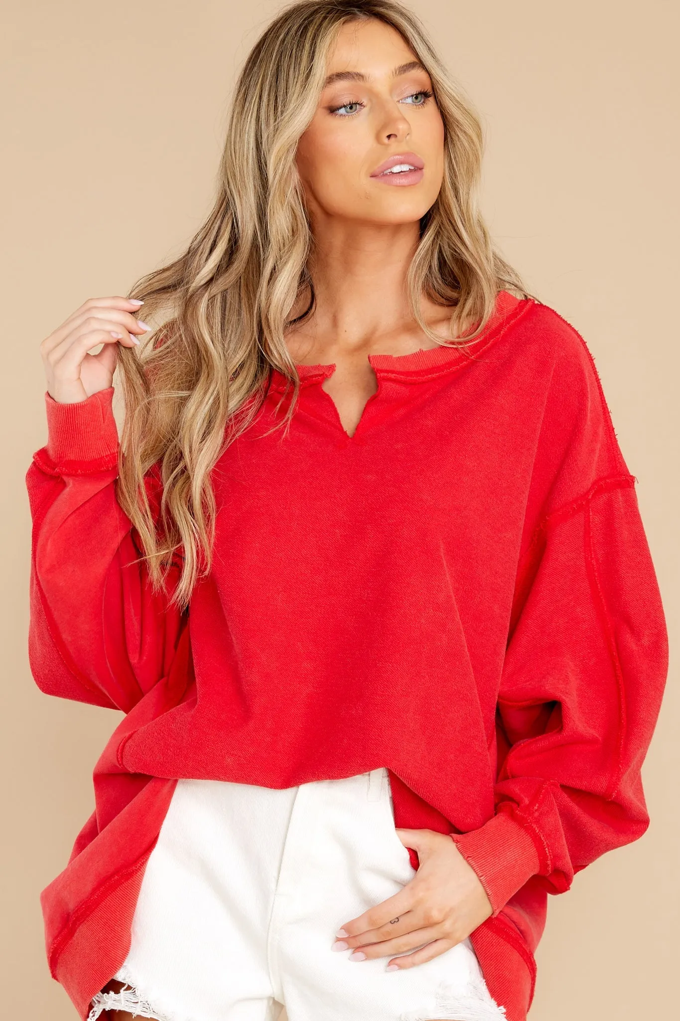 Don't Sweat It Red Sweatshirt