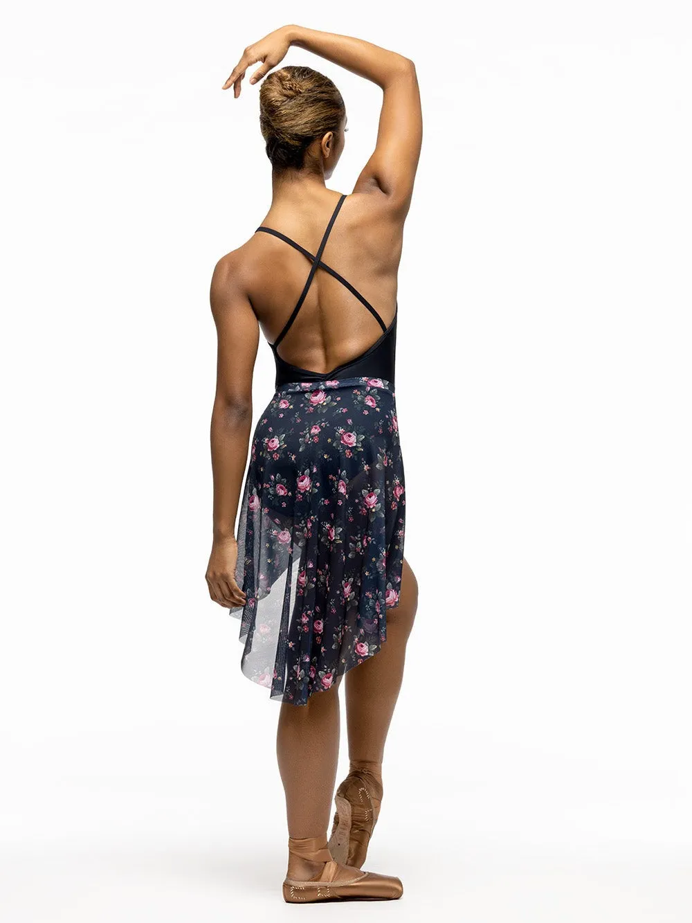 Dramatic High-Low Skirt Cottage Rose Mesh RTW