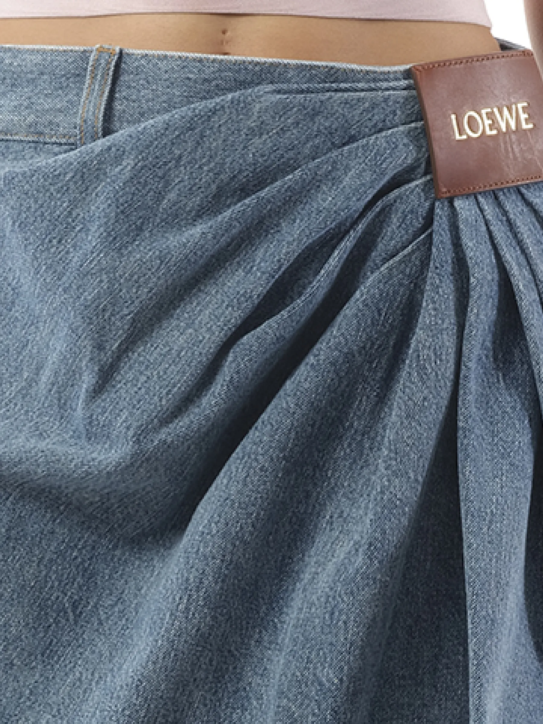 Draped Skirt in Indigo Blue
