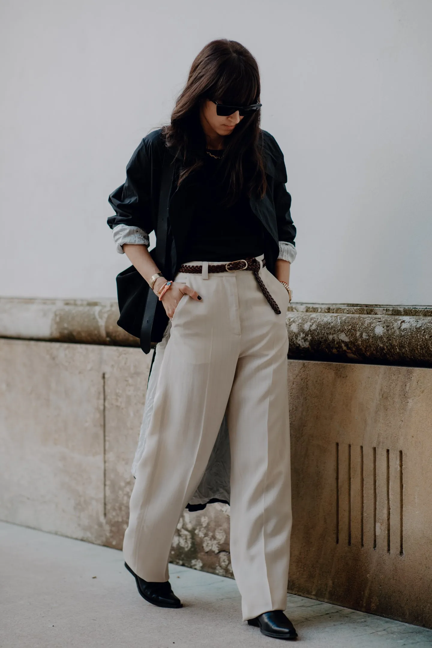 Flat Front Tailored Trouser offwhite