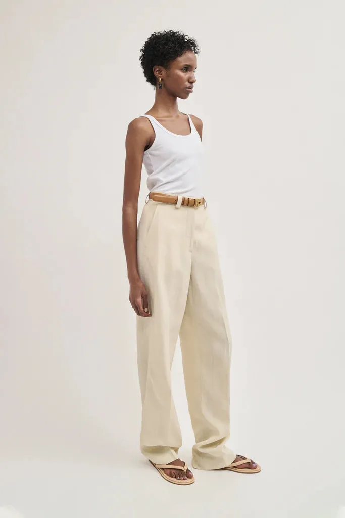 Flat Front Tailored Trouser offwhite