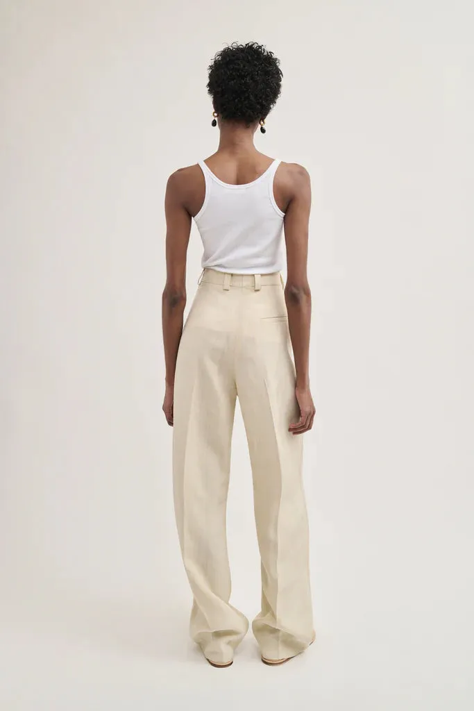 Flat Front Tailored Trouser offwhite