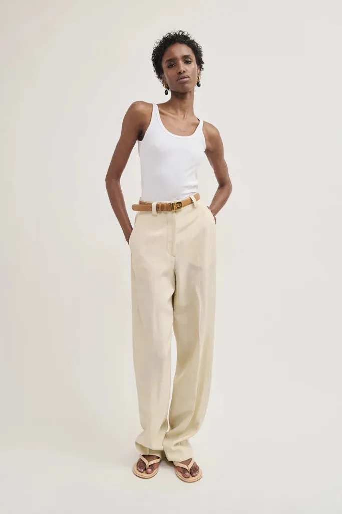 Flat Front Tailored Trouser offwhite