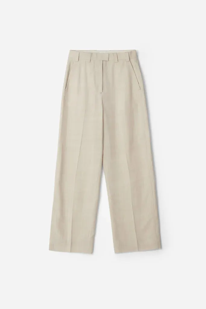 Flat Front Tailored Trouser offwhite