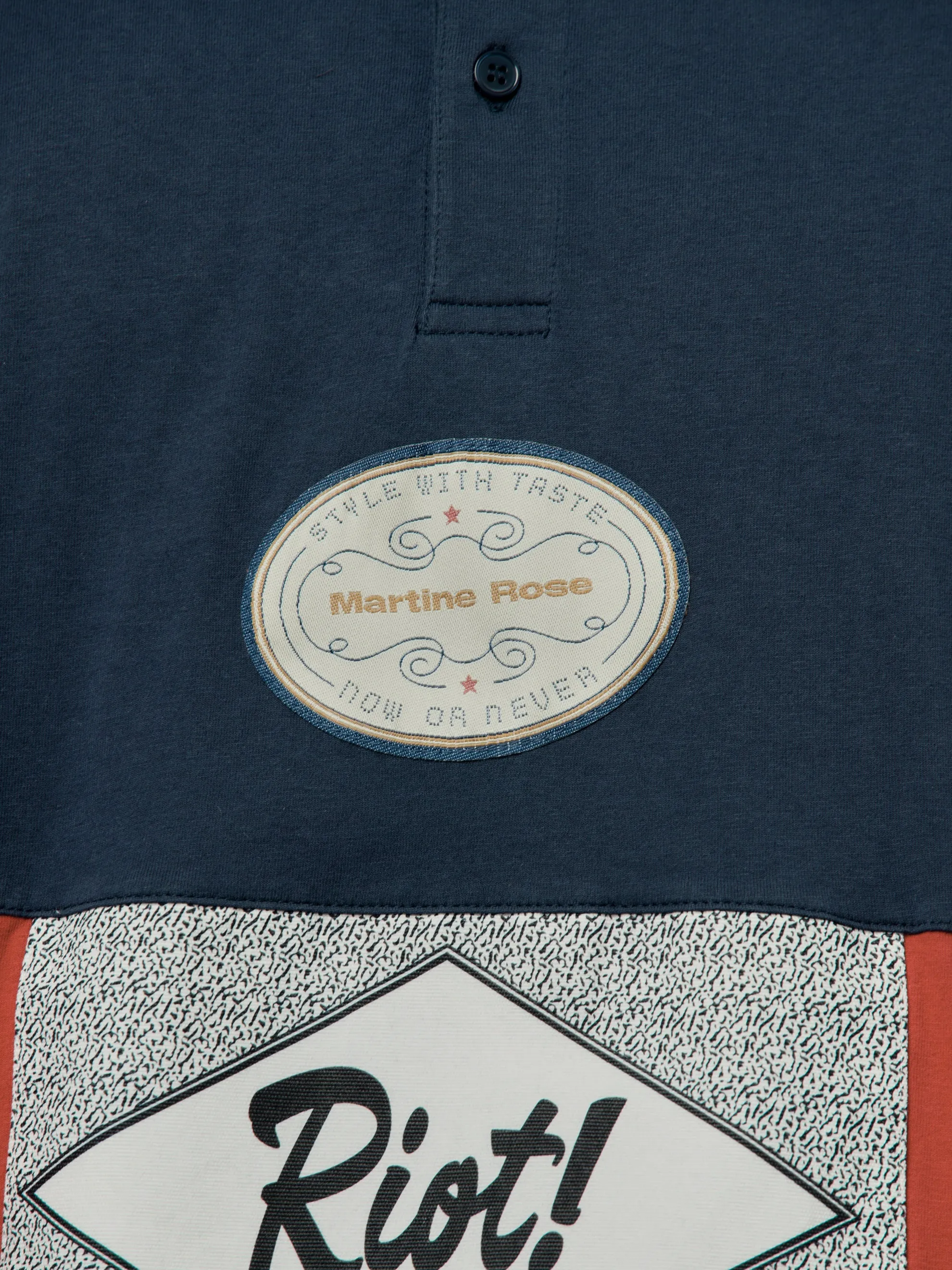 Flyer Oversized Panelled Polo (Navy)