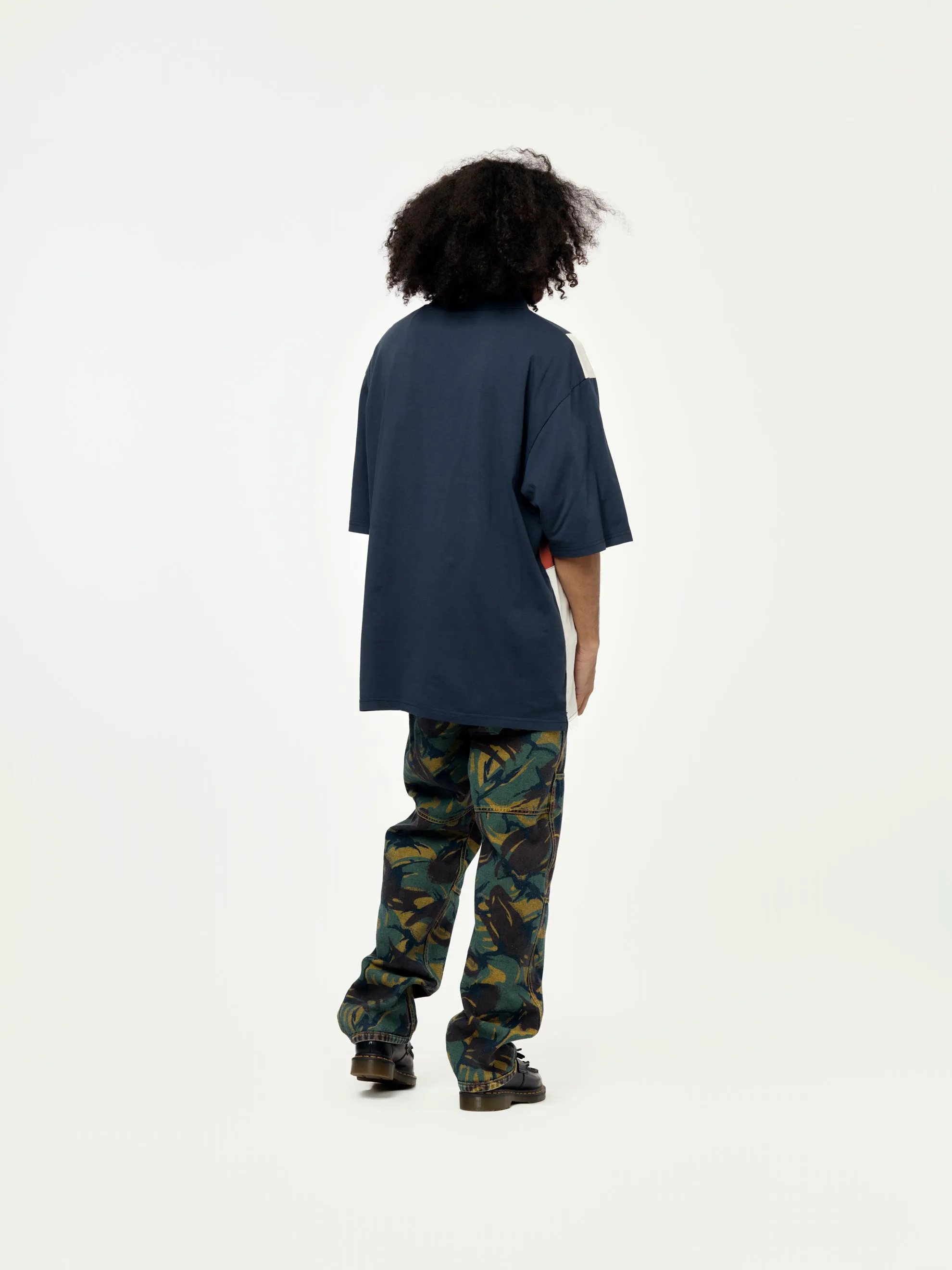 Flyer Oversized Panelled Polo (Navy)