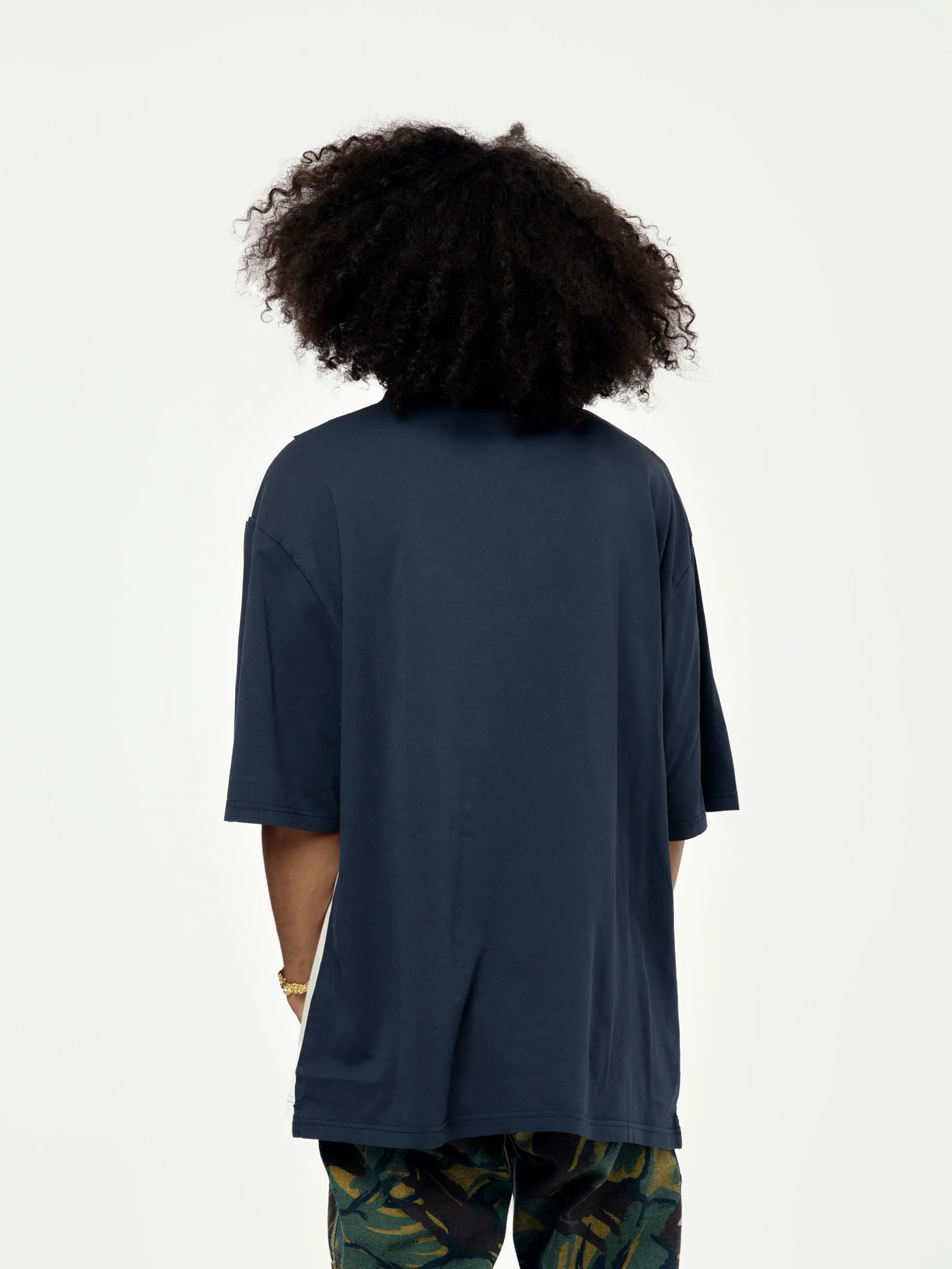 Flyer Oversized Panelled Polo (Navy)