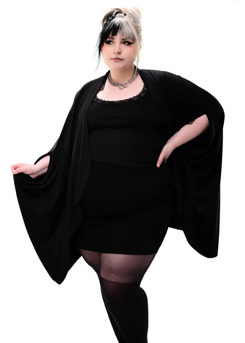 Foxblood Batty Oversized Cardigan Black