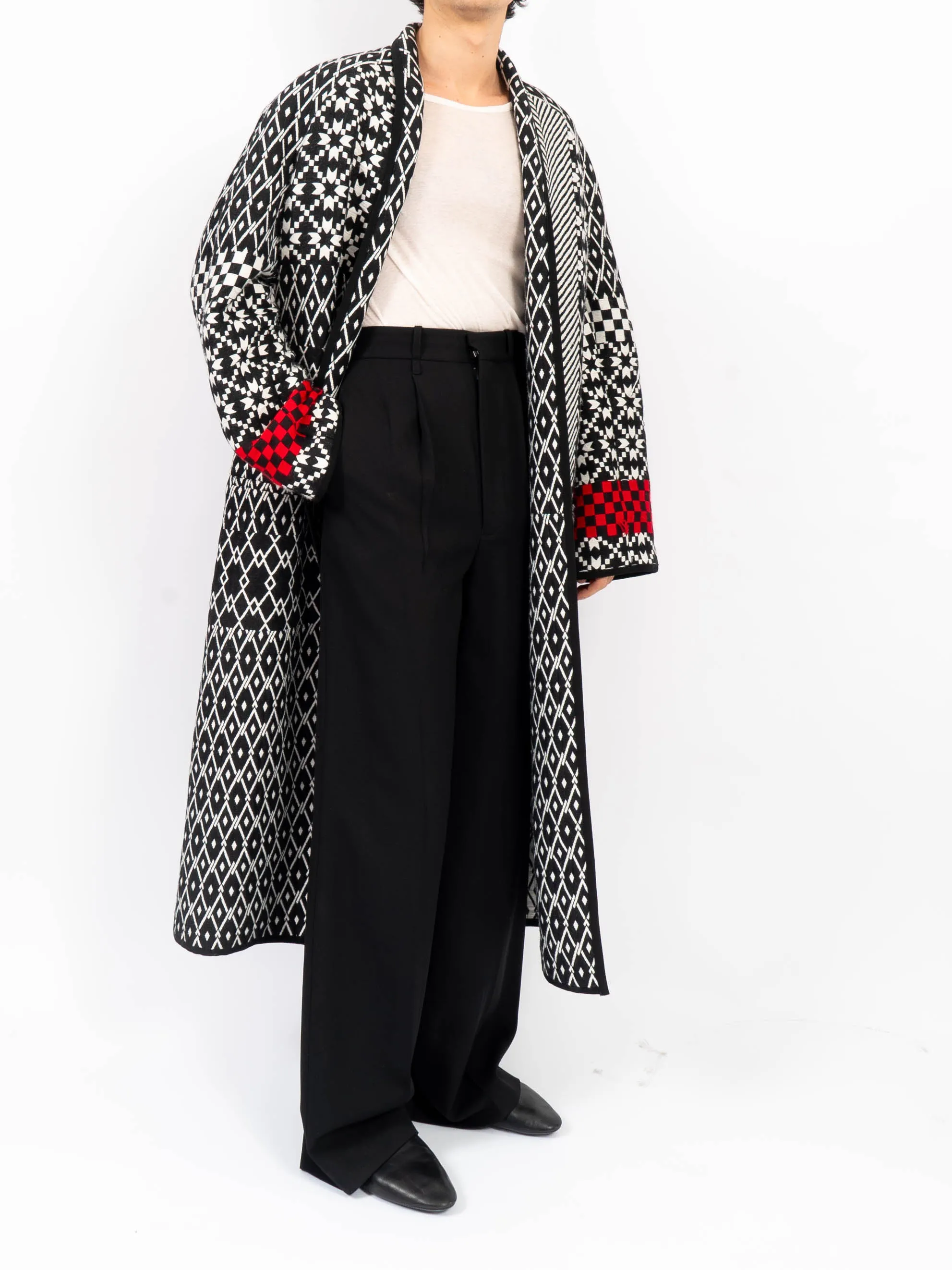 FW19 Jacquard Wool Perignor Coat