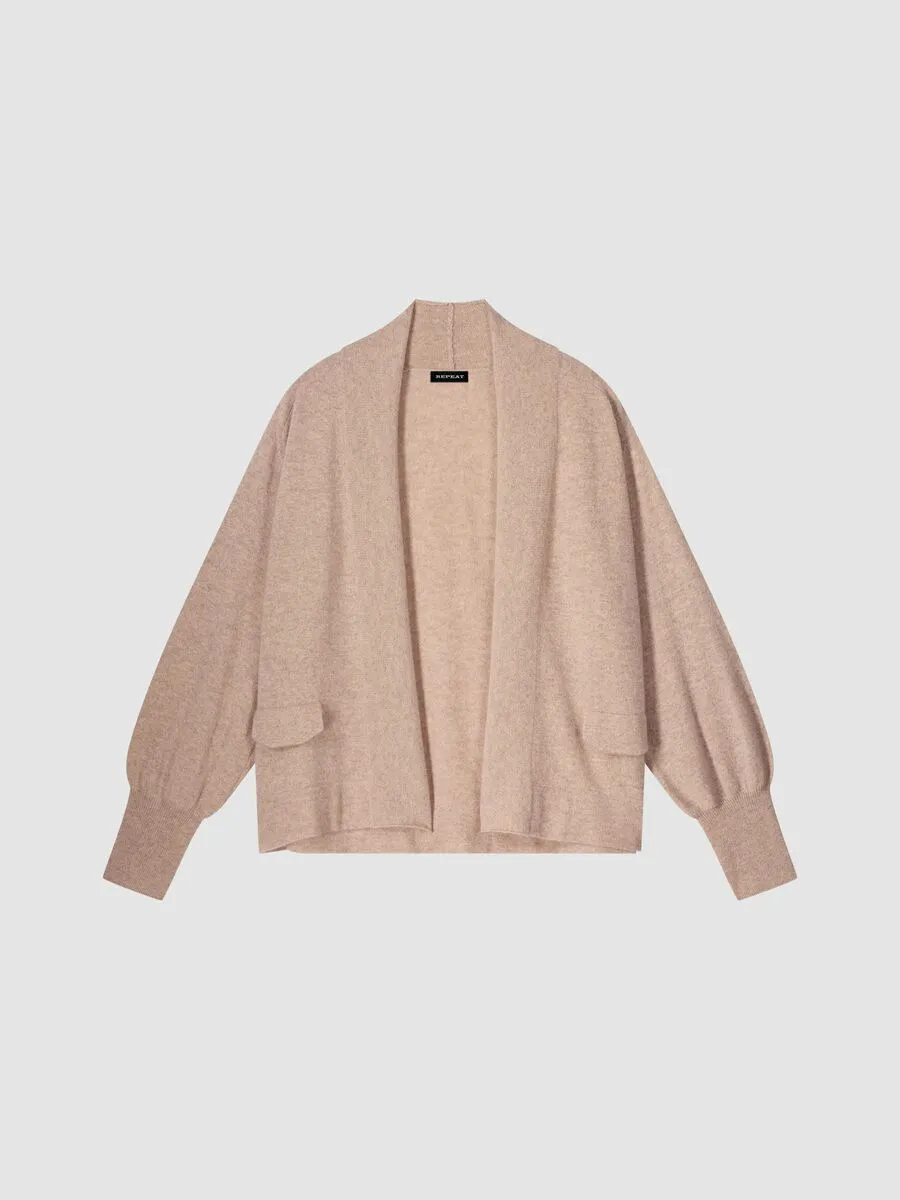 Gathered Sleeve Cardigan