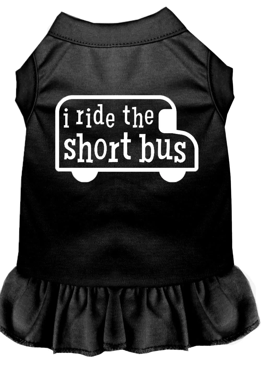I Ride The Short Bus Screen Print Dress Black Xl