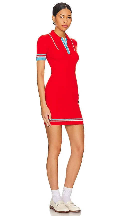 JoosTricot Mini Polo Dress in Red