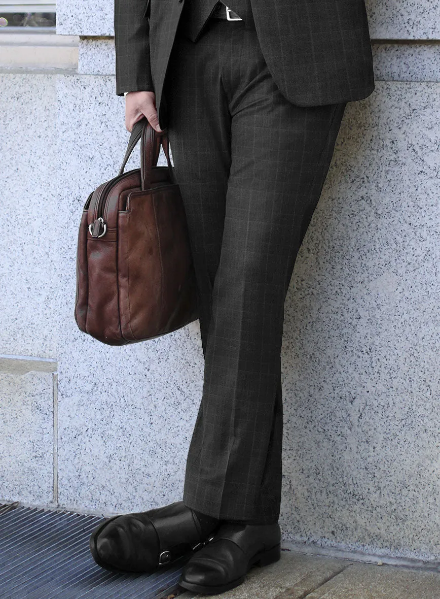 Lanificio Zegna Trofeo Bonsus Charcoal Checks Wool Suit