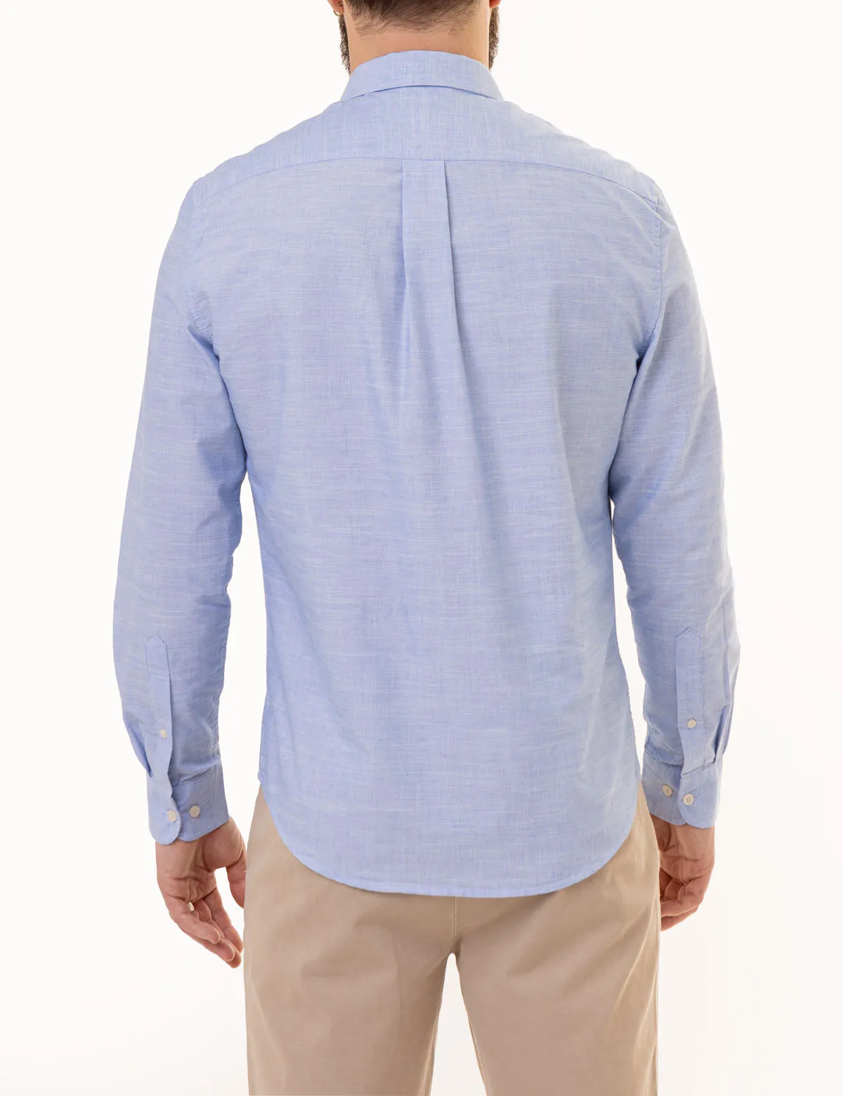 LONG SLEEVE END ON END WOVEN SHIRT