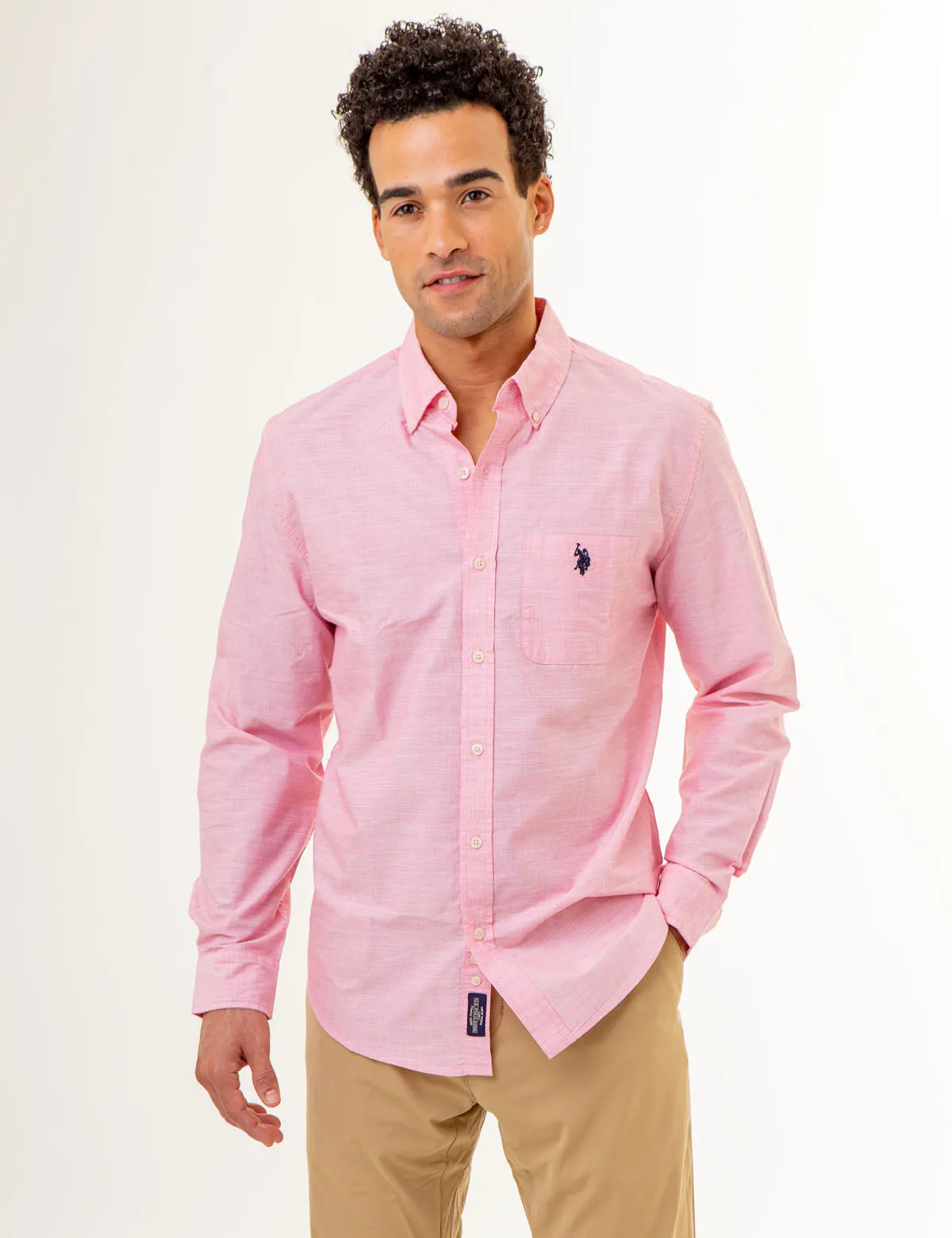 LONG SLEEVE END ON END WOVEN SHIRT