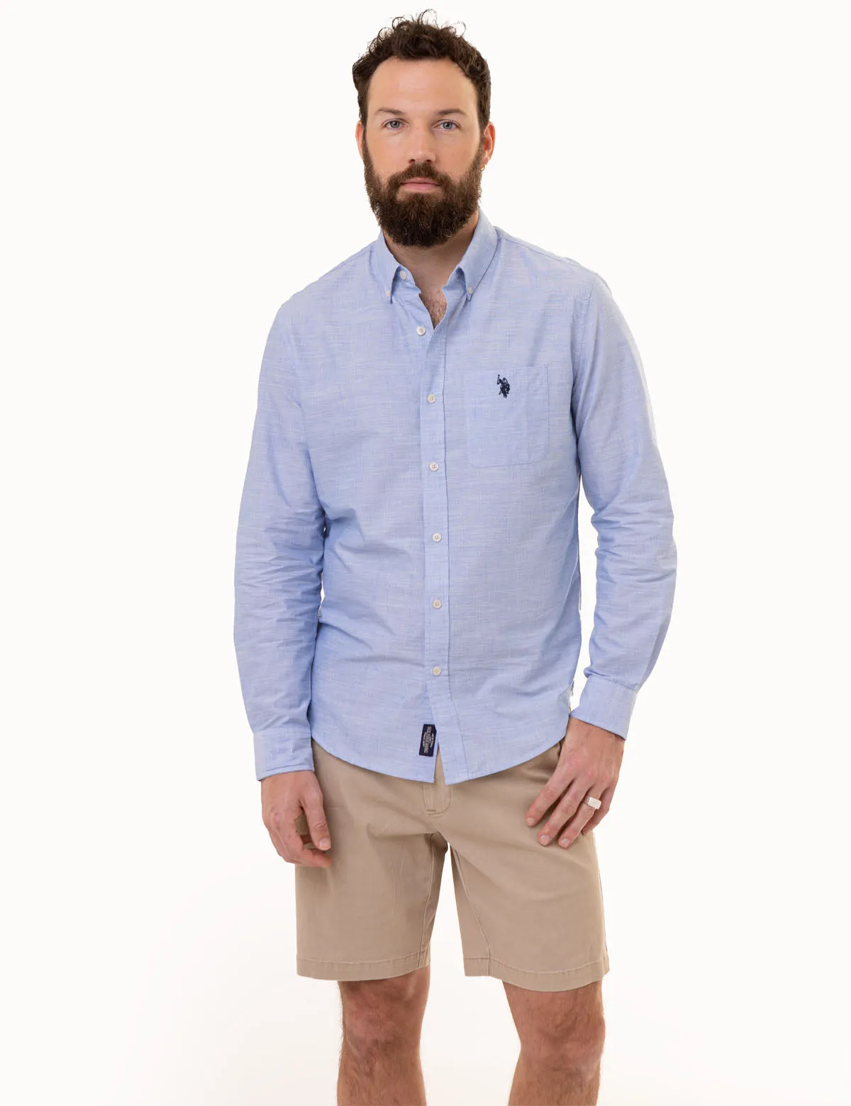 LONG SLEEVE END ON END WOVEN SHIRT