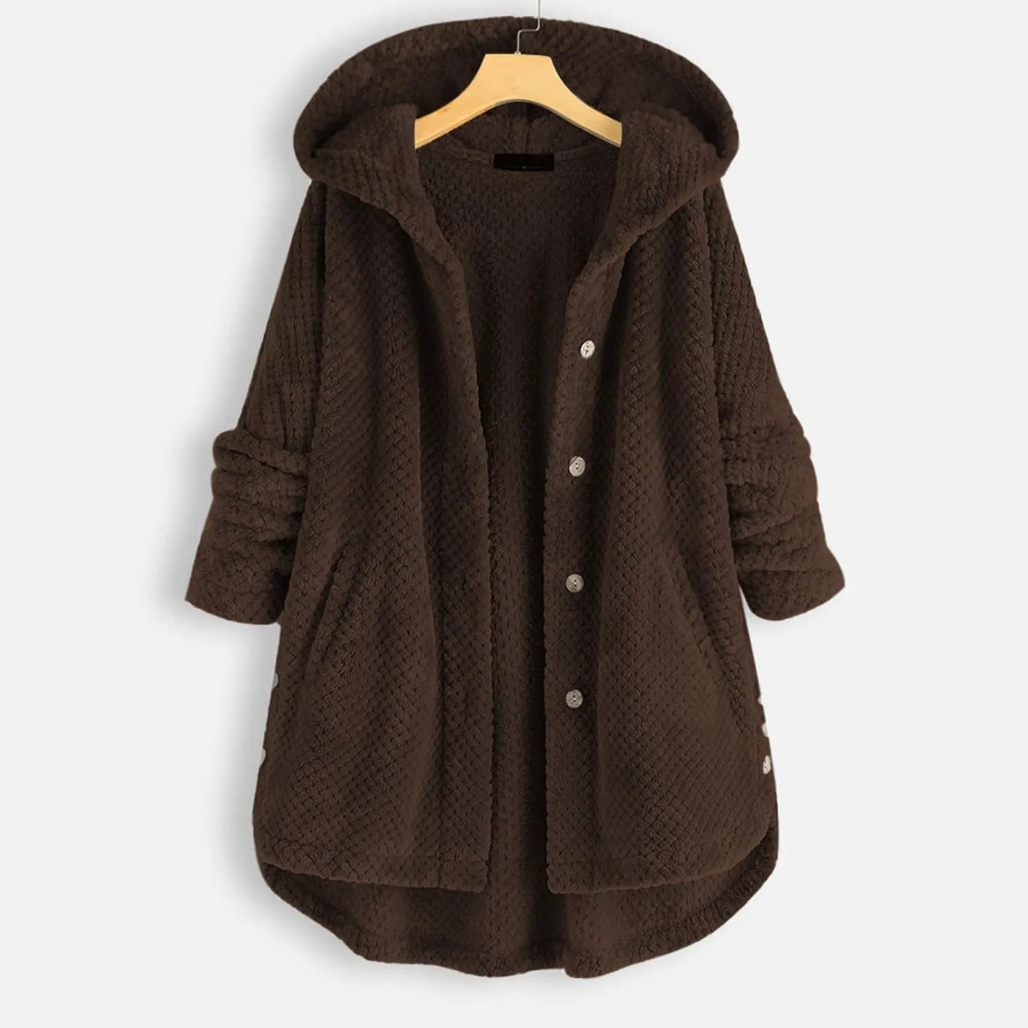 Long Sleeve Full Zip Up Hoodies Button Sleeve Plus Size Women Women'S Coat Womens Fleece Jacket Dress Jackets for