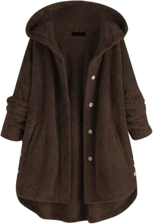 Long Sleeve Full Zip Up Hoodies Button Sleeve Plus Size Women Women'S Coat Womens Fleece Jacket Dress Jackets for
