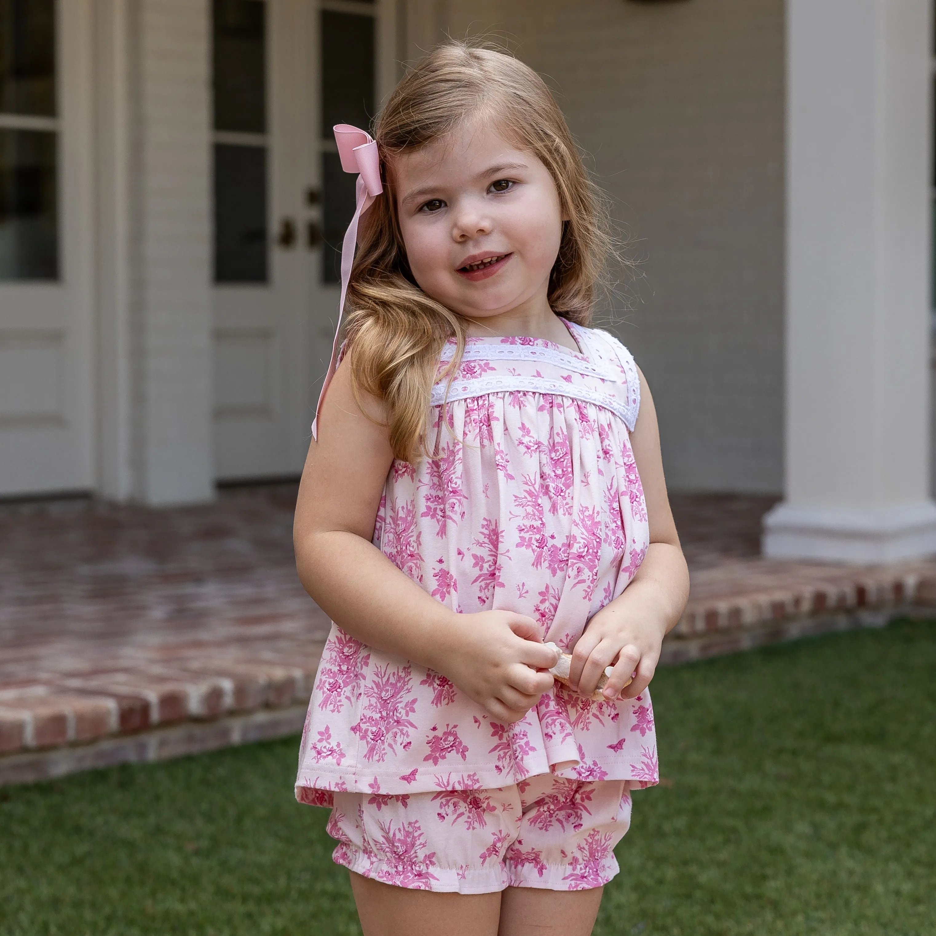 Lyra Girls Bloomer Set - Pink Vintage Floral