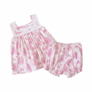 Lyra Girls Bloomer Set - Pink Vintage Floral