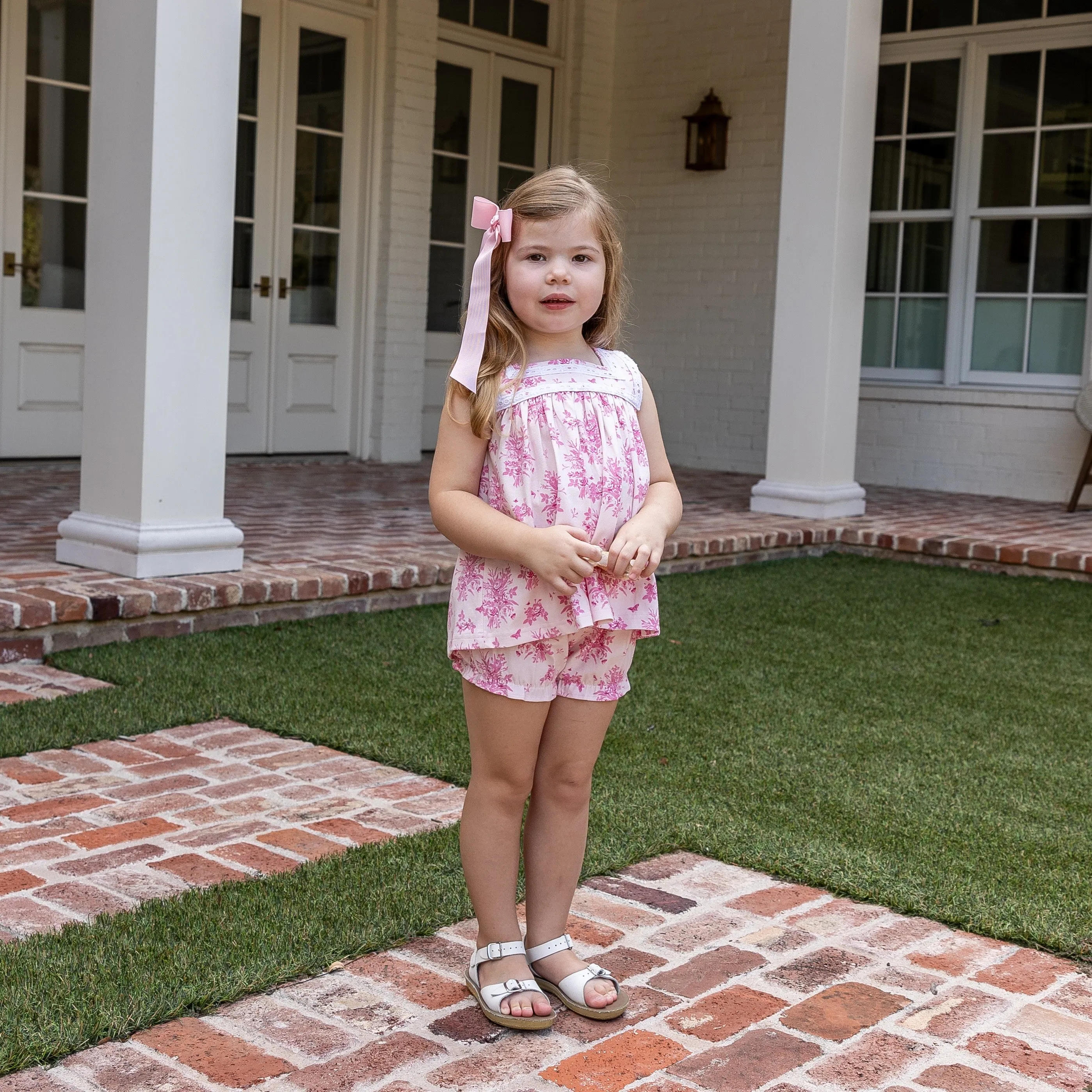 Lyra Girls Bloomer Set - Pink Vintage Floral