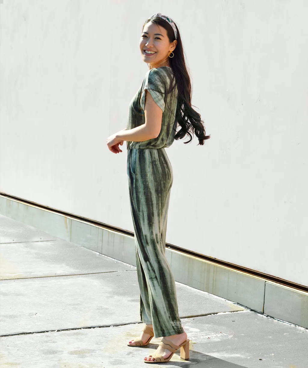 MARKET tie dye jumpsuit in Olive<br/>(Less than perfect)