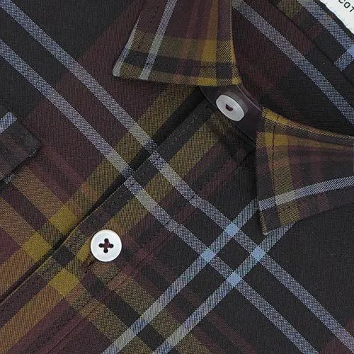 Men's 100% Cotton Plaid Checkered Full Sleeves Shirt (Multicolor)