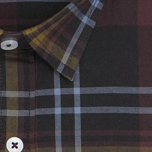 Men's 100% Cotton Plaid Checkered Full Sleeves Shirt (Multicolor)