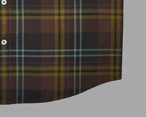 Men's 100% Cotton Plaid Checkered Full Sleeves Shirt (Multicolor)