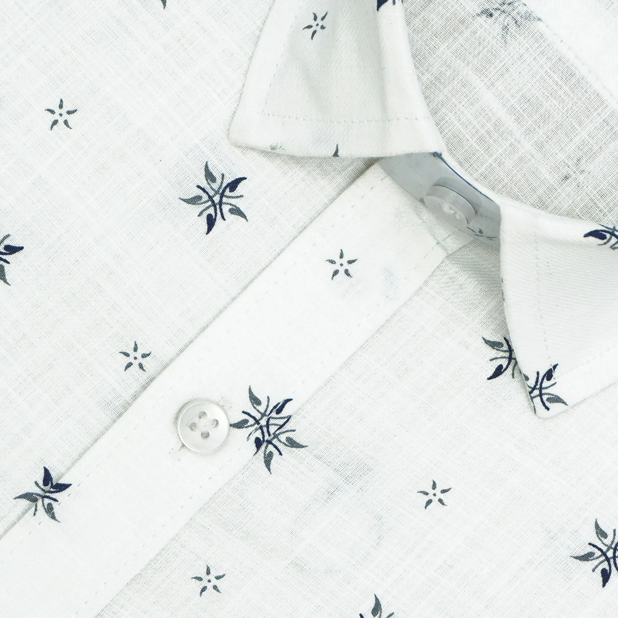 Men's 100% Cotton Printed Half Sleeves Shirt (Blue)