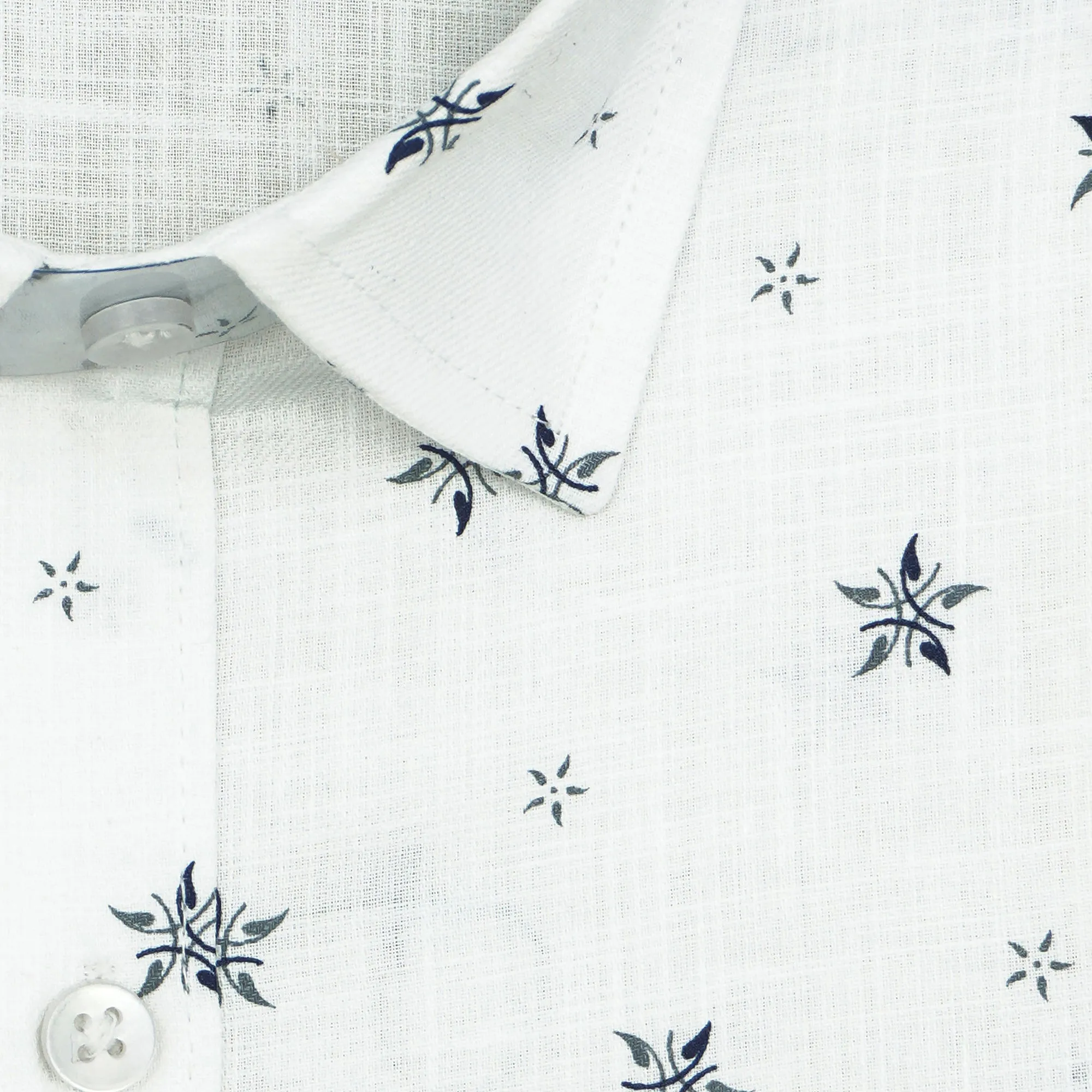Men's 100% Cotton Printed Half Sleeves Shirt (Blue)
