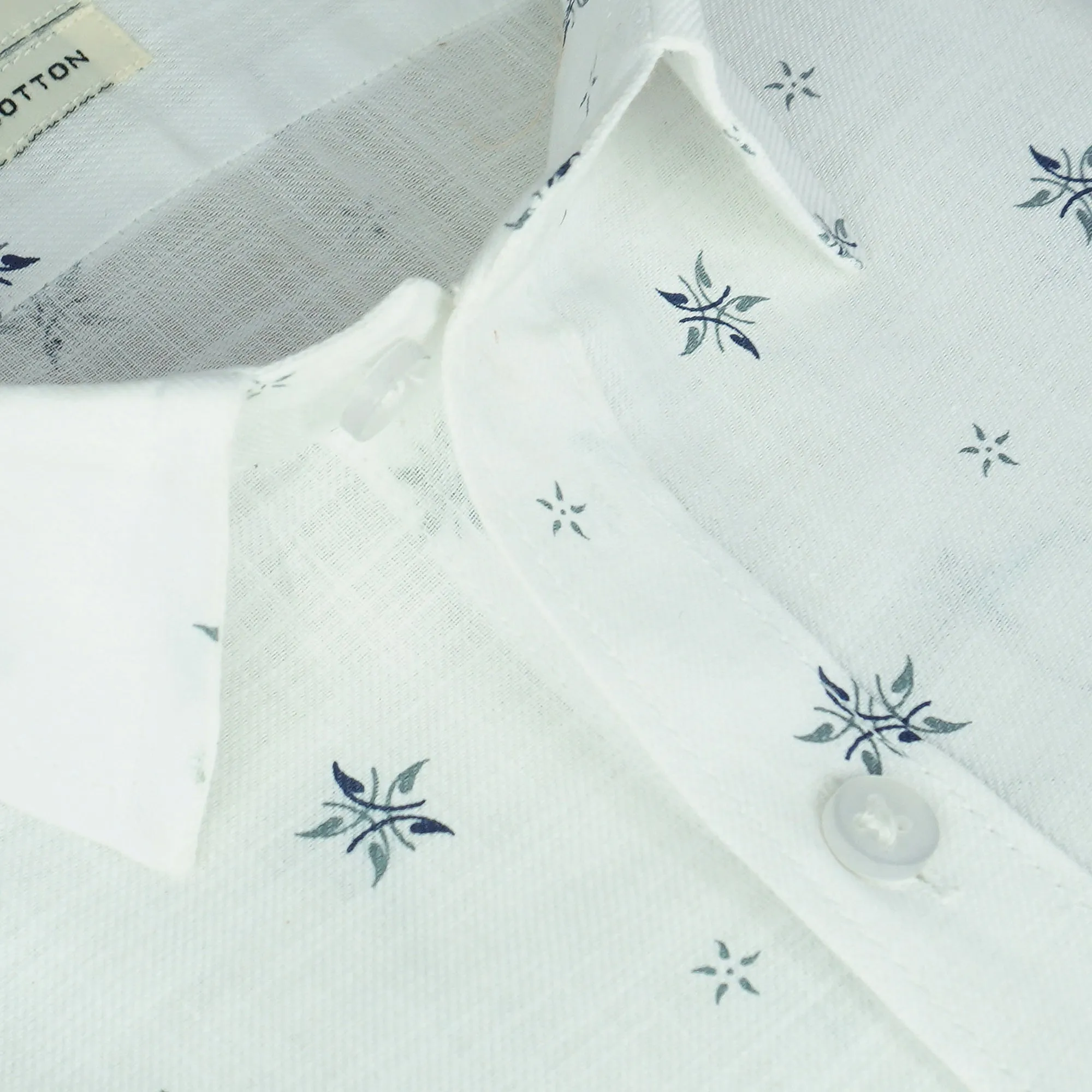 Men's 100% Cotton Printed Half Sleeves Shirt (Blue)