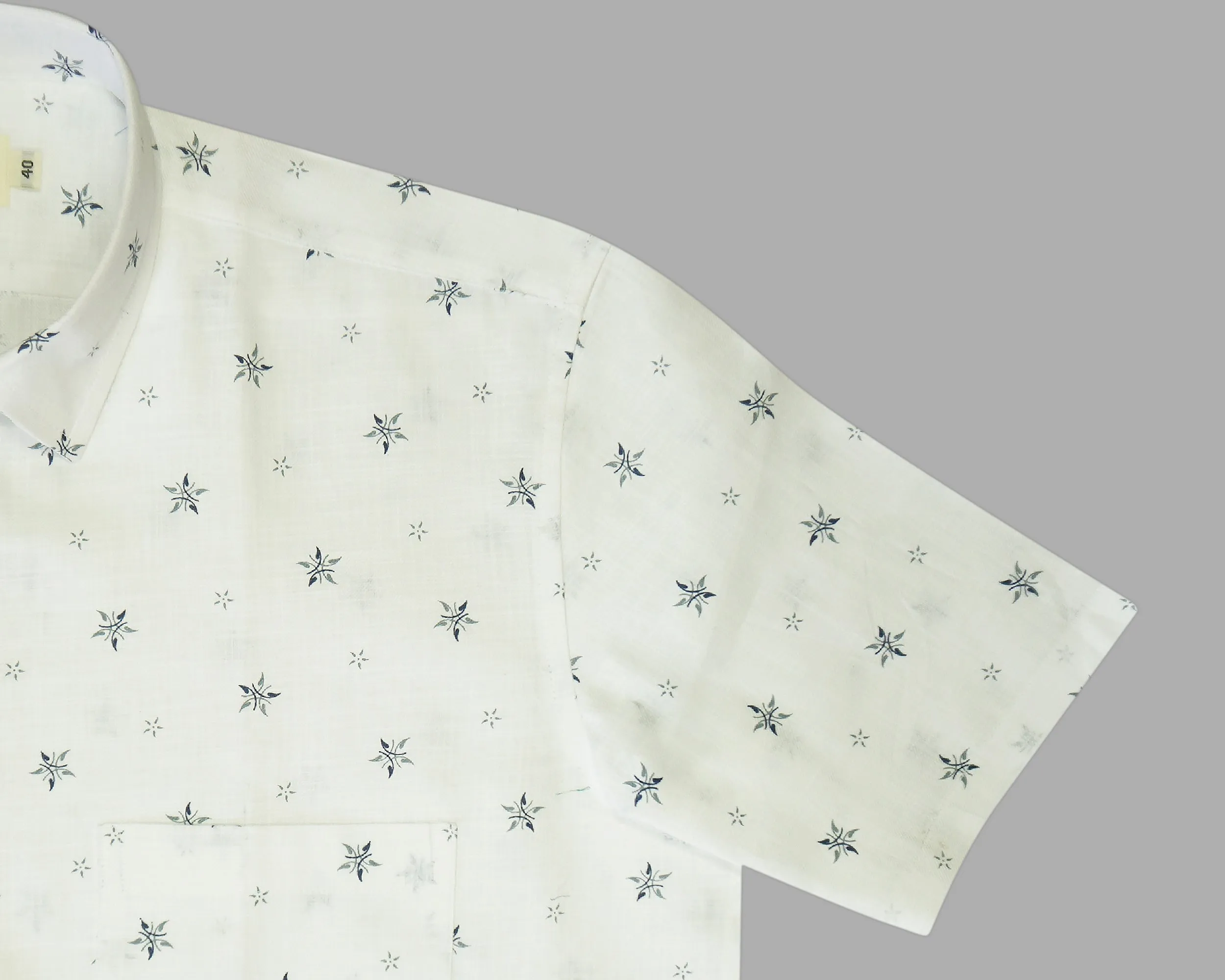Men's 100% Cotton Printed Half Sleeves Shirt (Blue)