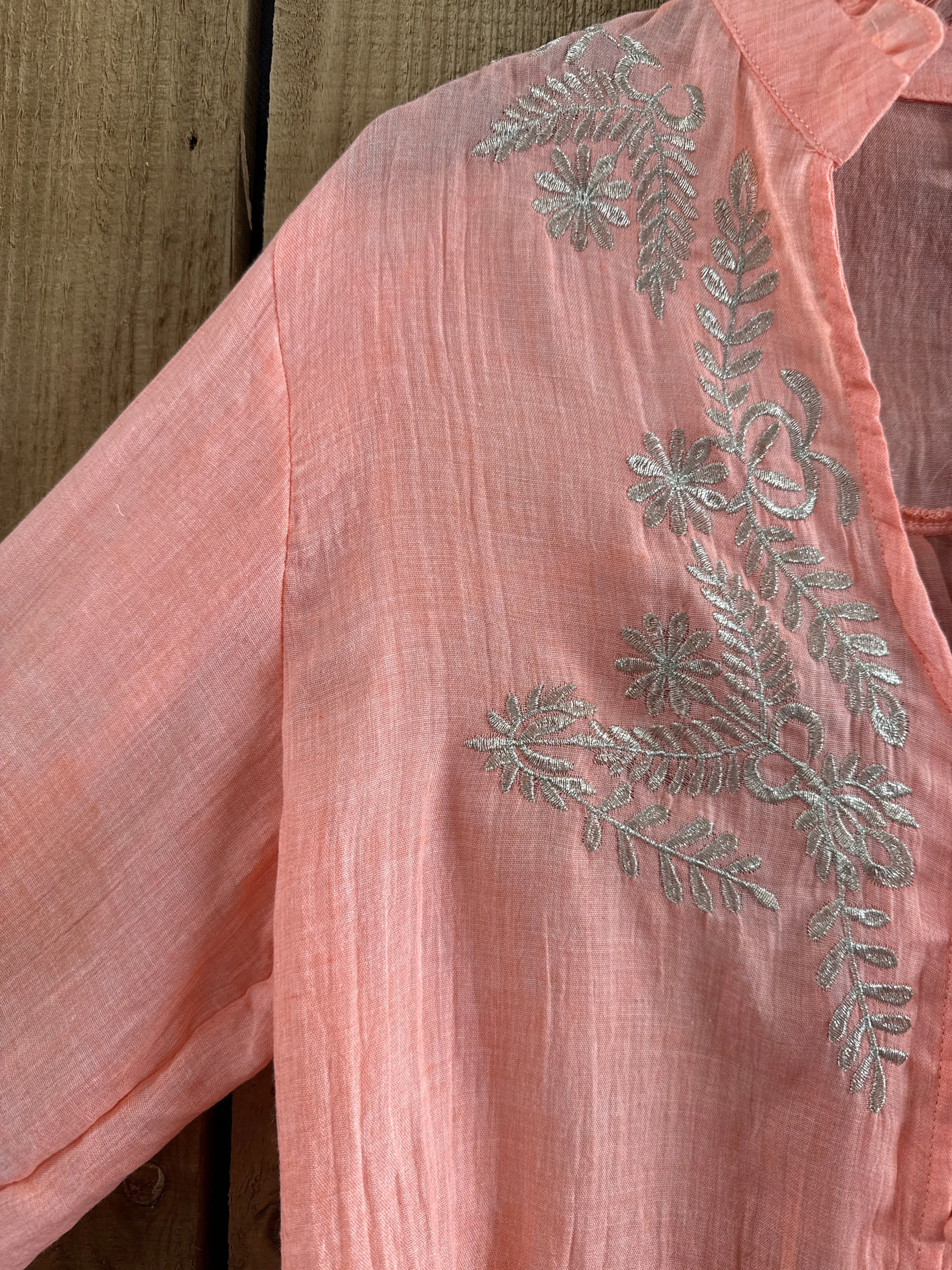 Neomie Embroidered Blouse - Orange