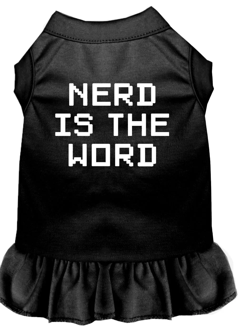 Nerd Is The Word Screen Print Dress Black Lg