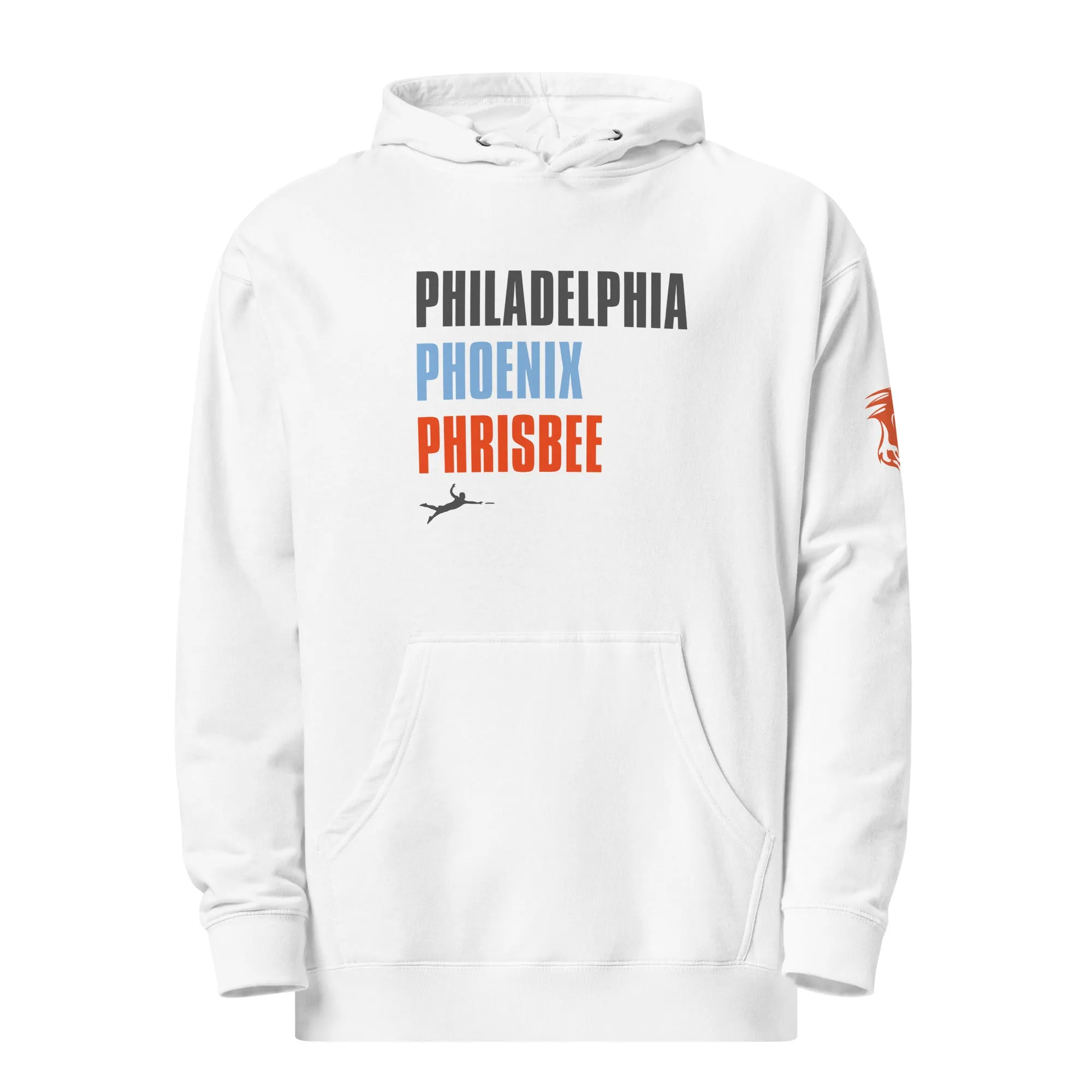 Philly Phrisbee White Midweight Hoodie